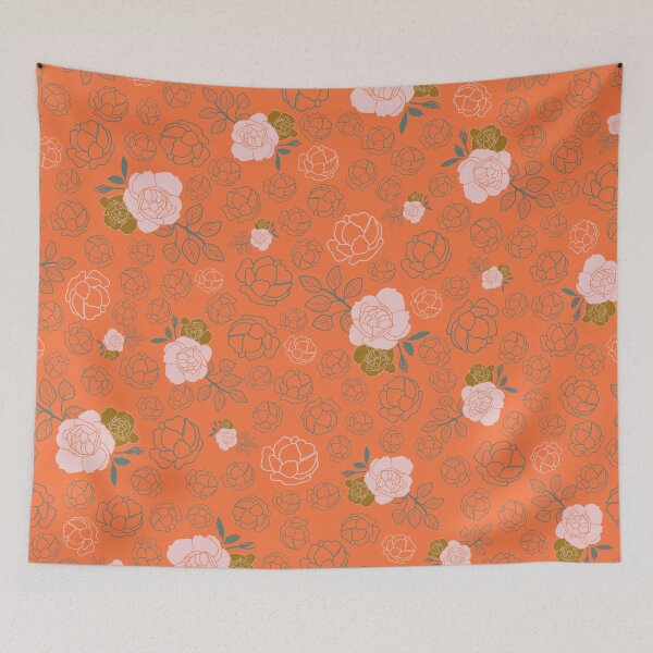 Item preview, GEOMETRIC ORANGE ROSE FLORAL PATTERN designed and sold by sheseddit.