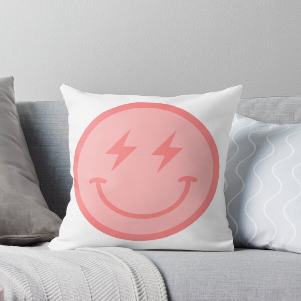 Item preview, Preppy Pink Smiley Face Pillow/Totw designed and sold by elle-dee-art.