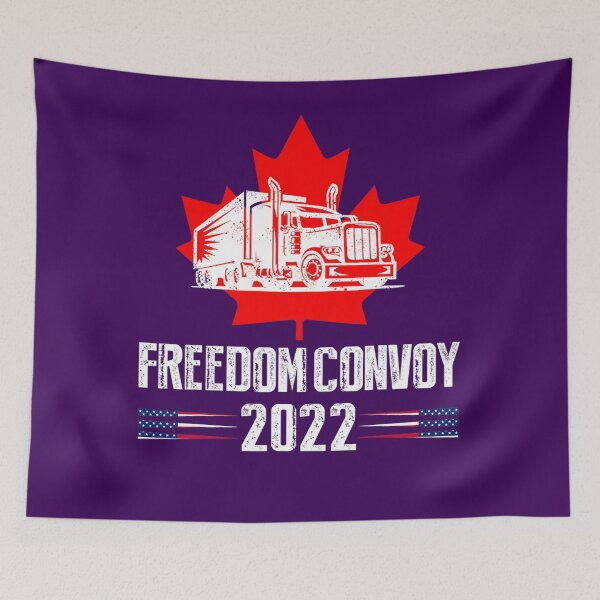 Item preview, American Flag Canada Flag Freedom Convoy 2022 TRUCKER Driver designed and sold by DaxuaVanes.