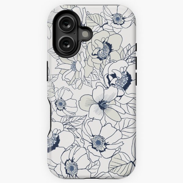 Item preview, White poppies with navy blue designed and sold by SisterlyLove.