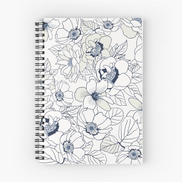 Item preview, White poppies with navy blue designed and sold by SisterlyLove.