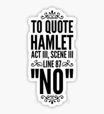 Pegatina NO - Hamlet Shakespeare Quote