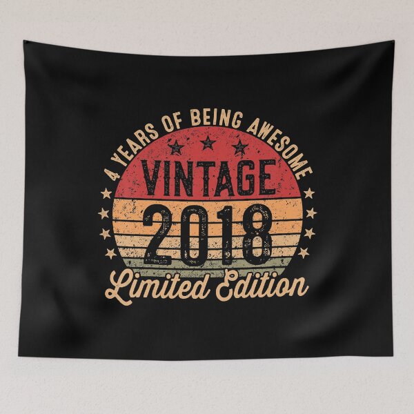 Item preview, 4 Years Of Being Awesome Vintage 2018 Limited Edition 4 Year Old 4th Birthday designed and sold by PrincessBrogan.