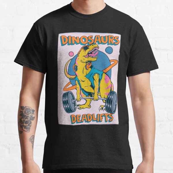 Dinosaur Weight Lifting Dumbbells Men T-shirt Boyfriend Gift