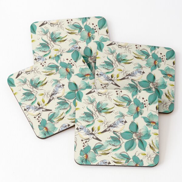 Item preview, Retro cute flowers and birds designed and sold by SweetPea49.