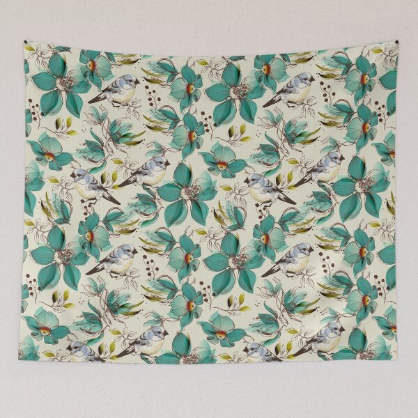 Item preview, Retro cute flowers and birds designed and sold by SweetPea49.