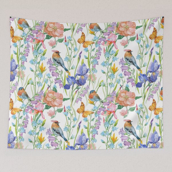 Item preview, Floral Birds Watercolor Art designed and sold by SweetPea49.