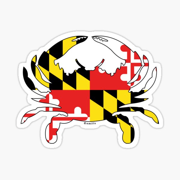 Maryland Flag Crab Sticker
