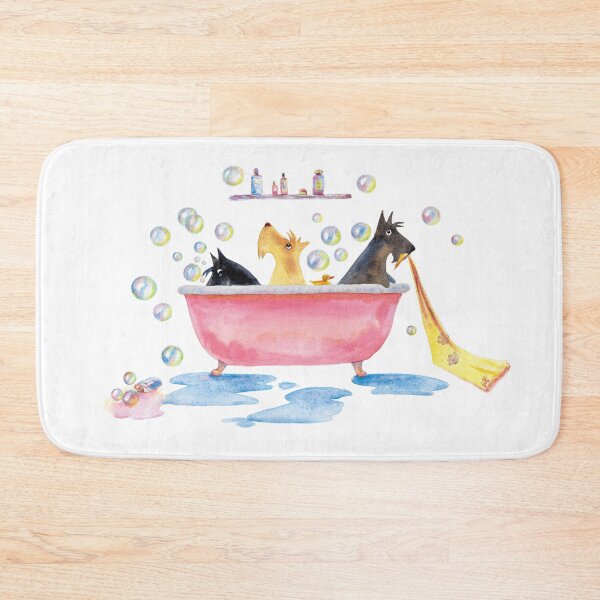 Item preview, Scottish terriers bath time designed and sold by RiazanovaArt.