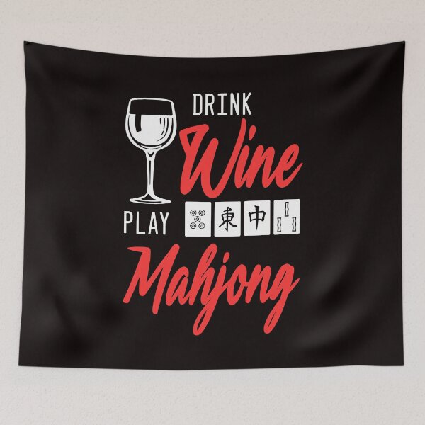 Item preview, Drink Wine Play Mahjong Chinese Board Game Player Solitaire designed and sold by TomGiantDesigns.