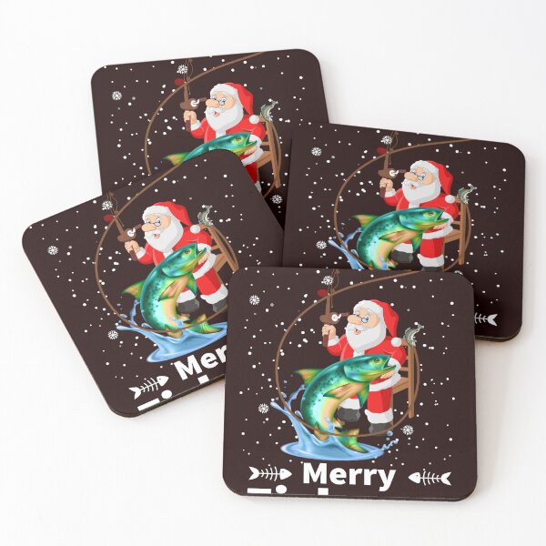 Item preview, Merry Fishmas Santa Funny Fishing Santa Cute Christmas designed and sold by WolframBauer.