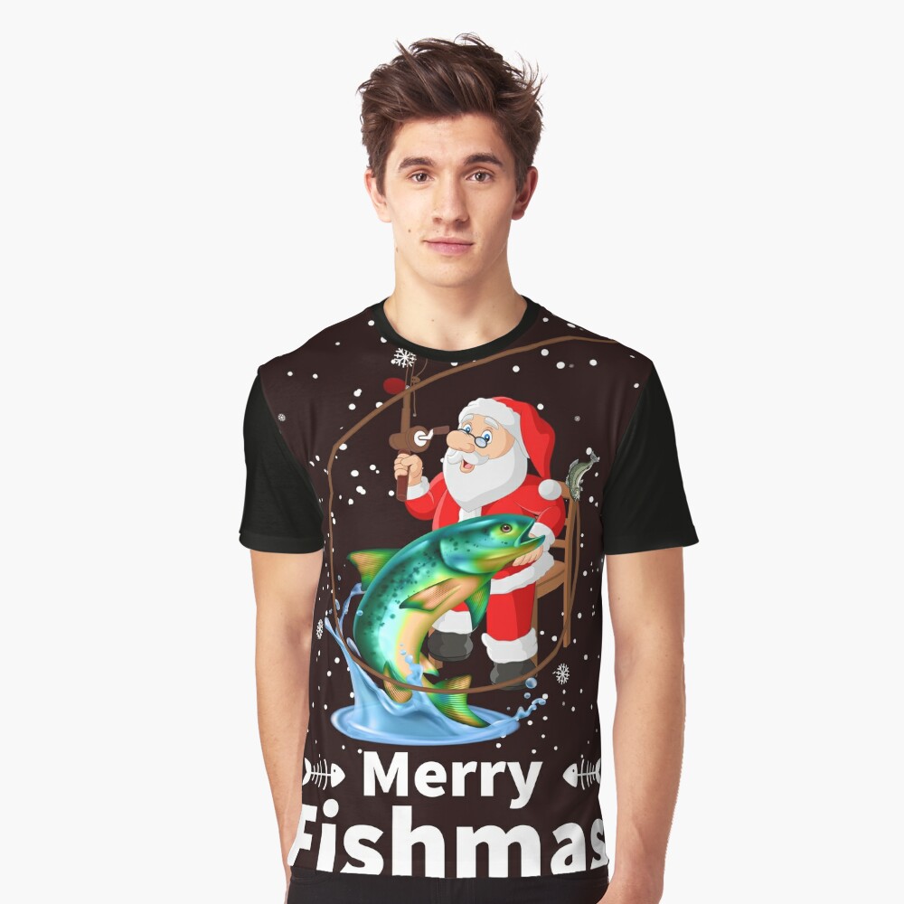 Merry Fishmas Santa Funny Fishing Santa Cute Christmas Poster for Sale by  WolframBauer
