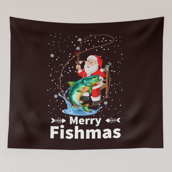 Item preview, Merry Fishmas Santa Funny Fishing Santa Cute Christmas designed and sold by WolframBauer.