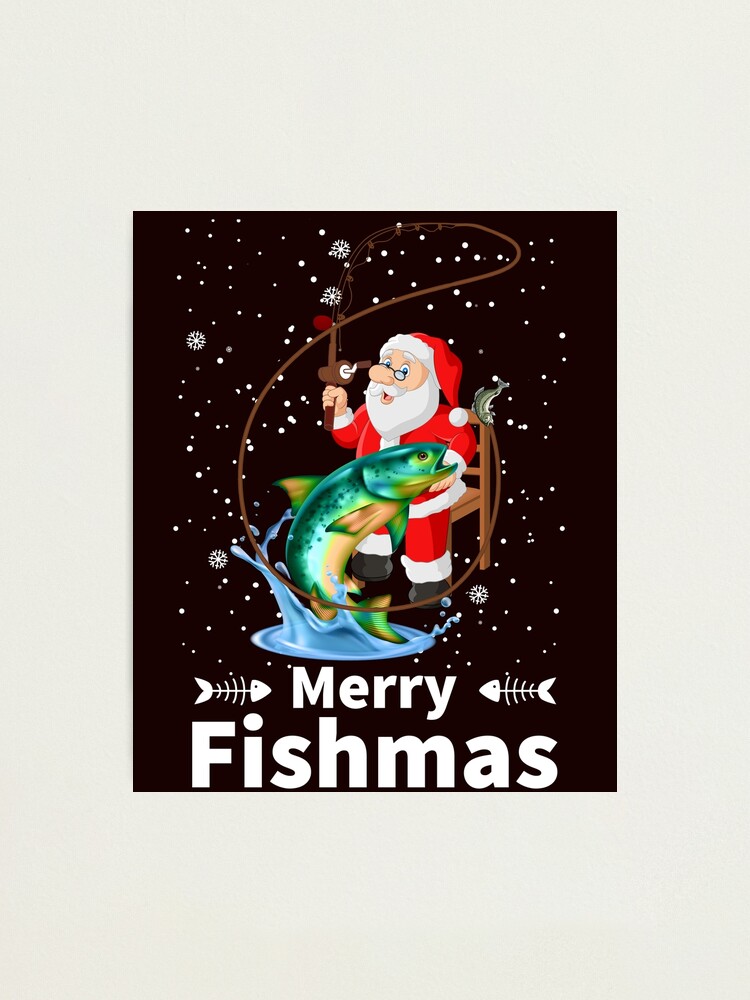 Merry Fishmas Santa Funny Fishing Santa Cute Christmas