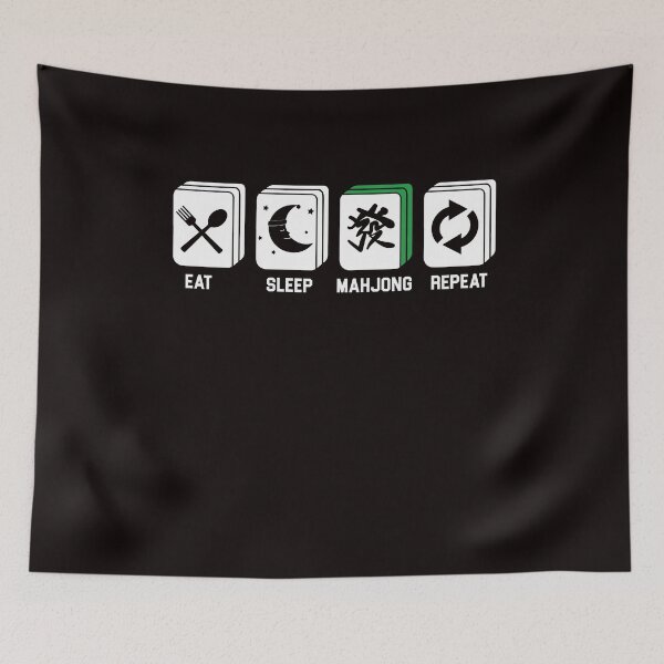Item preview, Eat Sleep Mahjong Player Mah-Jongg Tiles Board Game Chinese designed and sold by TomGiantDesigns.