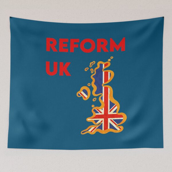 Item preview, uk reform party golden british map   designed and sold by TrendyFashionG.