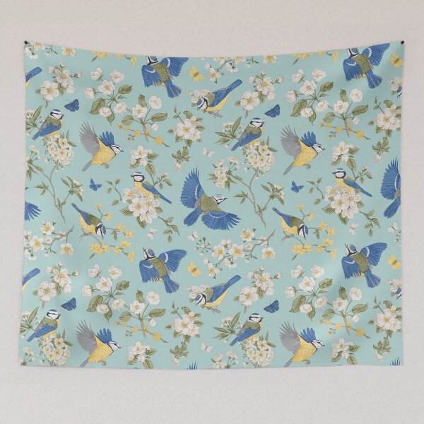Item preview, Chinoiserie floral birds designed and sold by SweetTea4U.