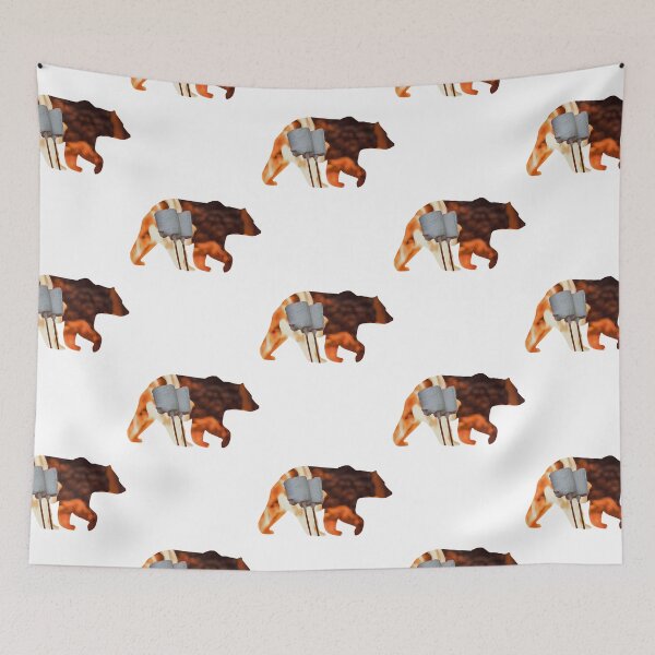 Item preview, Colorful Graphic of Bear and Camp Fire Marshmallow  designed and sold by GjBBCFDDy.