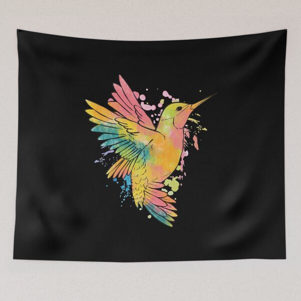 Item preview, Hummbingbird Watercolor Colorful Humminbird Hummingbird Bird designed and sold by 2blackcherries.