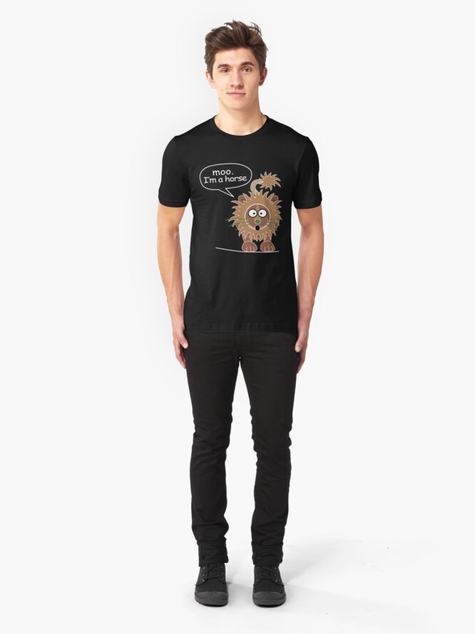 Alternate view of Moo. I'm a horse Slim Fit T-Shirt