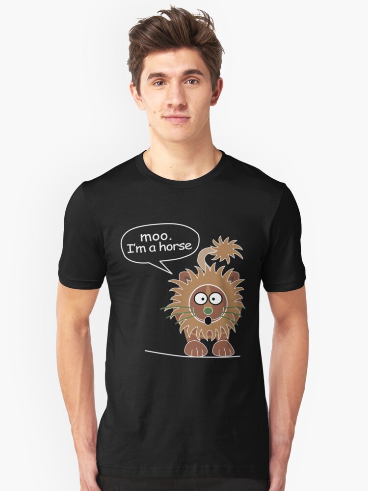 Alternate view of Moo. I'm a horse Slim Fit T-Shirt
