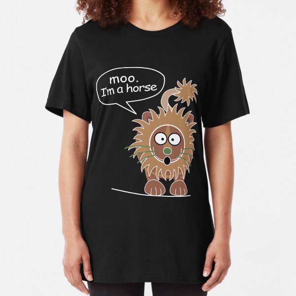 Moo. I'm a horse Slim Fit T-Shirt