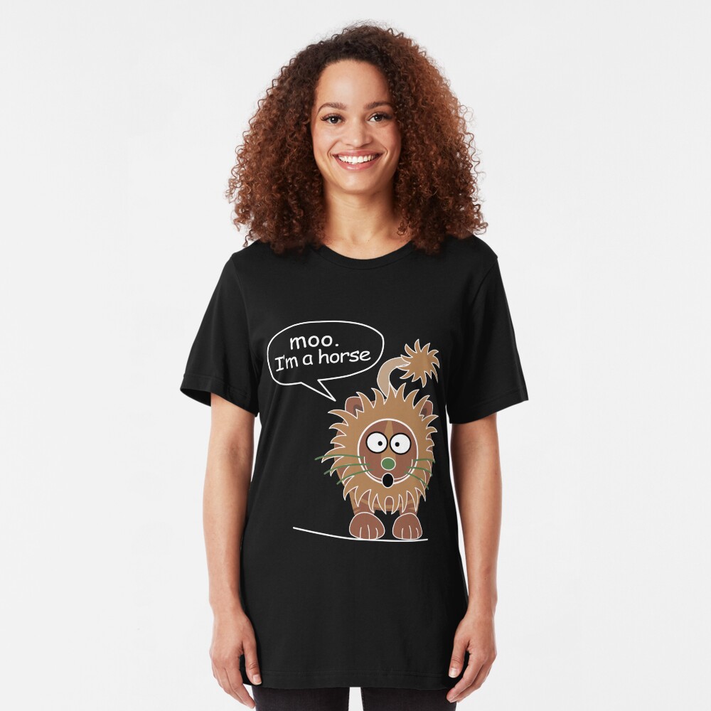 Moo. I'm a horse Slim Fit T-Shirt