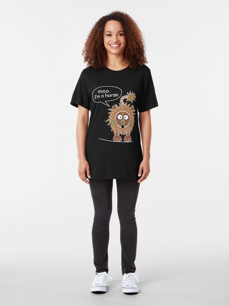 Alternate view of Moo. I'm a horse Slim Fit T-Shirt