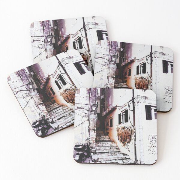 Item preview, Old Town Corfu Grunge Street Art Poster designed and sold by nickbrayimages.