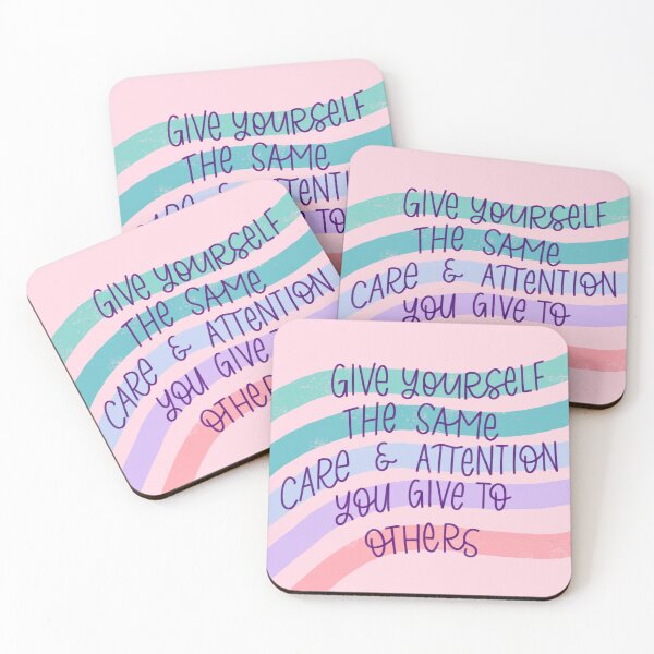 Item preview, Give Yourself The Same Love and Attention You Give To Others - Positive Quote - Pink designed and sold by TheBubblyType.