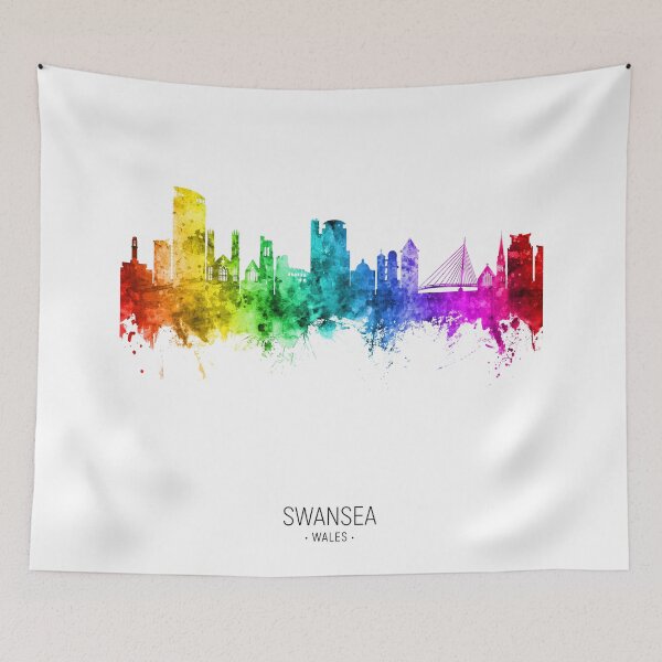 Item preview, Swansea Wales Skyline designed and sold by ArtPrints.