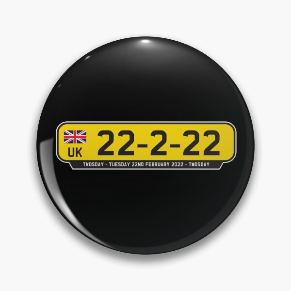 Item preview, UK License Plate - Twosday Tuesday 22-2-22  - Historical Date 22 February 2022 designed and sold by Rhu Creations.