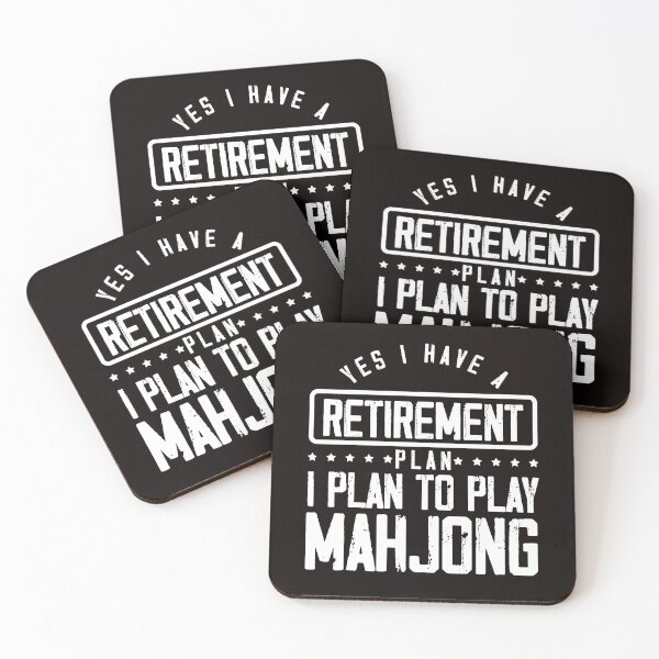 Item preview, Retirement Plan Mahjong Player Mah-Jongg Tiles Fan Solitaire designed and sold by TomGiantDesigns.