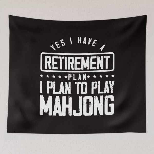 Item preview, Retirement Plan Mahjong Player Mah-Jongg Tiles Fan Solitaire designed and sold by TomGiantDesigns.
