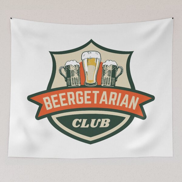 Item preview, Beergetarian Club Craft Beer Lover Brewery Pub Beer Mugs Vintage designed and sold by ladylaughprints.