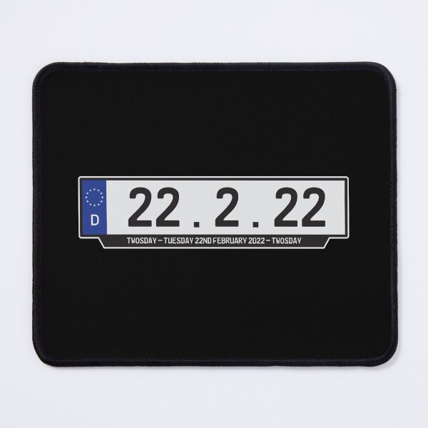 Item preview, Germany License Plate - Twosday Tuesday 22-2-22 - Historical Date 22 February 2022 designed and sold by Rhu Creations.