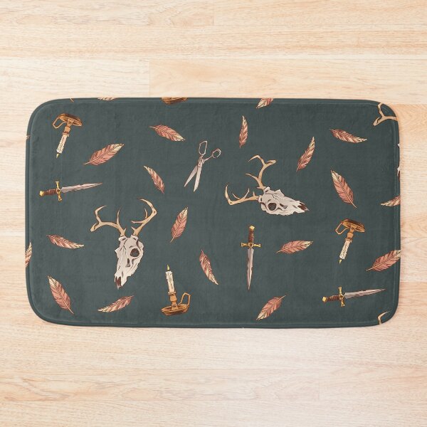 Item preview, Dark Academia Deer Skull And Feather Pattern designed and sold by ArtPau.