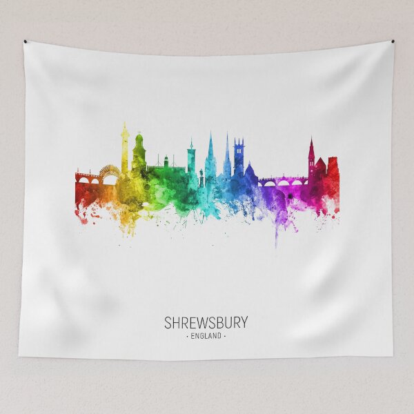 Item preview, Shrewsbury England Skyline designed and sold by ArtPrints.