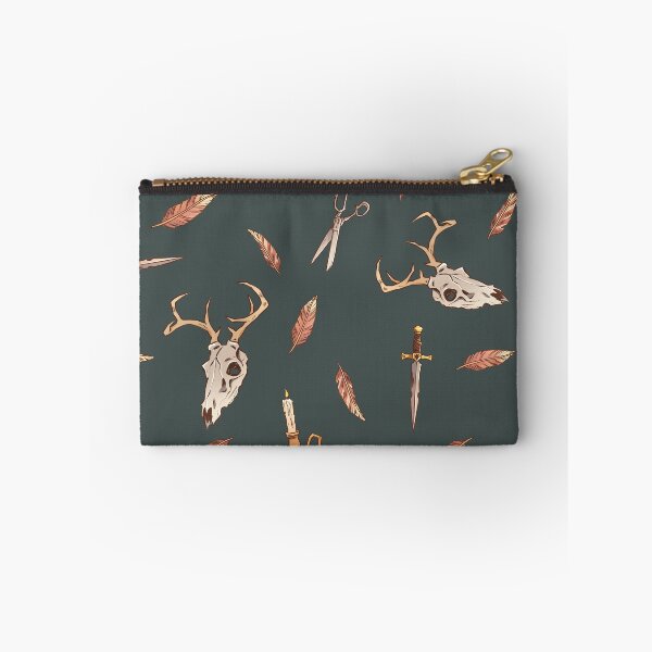 Item preview, Dark Academia Deer Skull And Feather Pattern designed and sold by ArtPau.