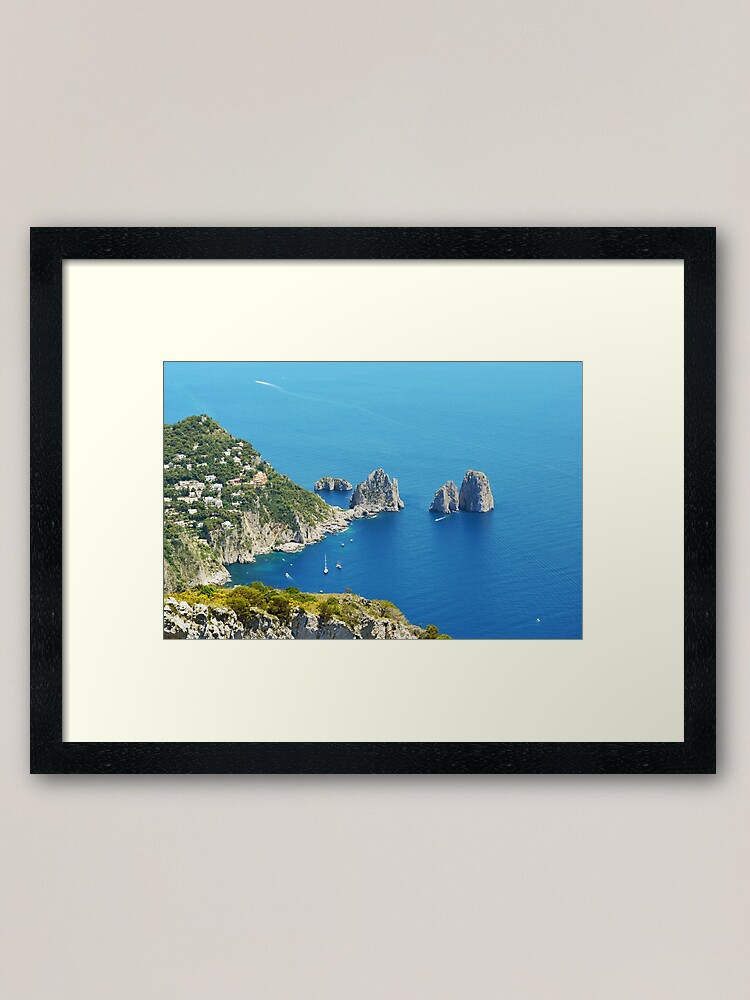 Scenic Capri Island Landscape - Faraglioni Rocks Framed Art Print for Sale  by Carolina Reina