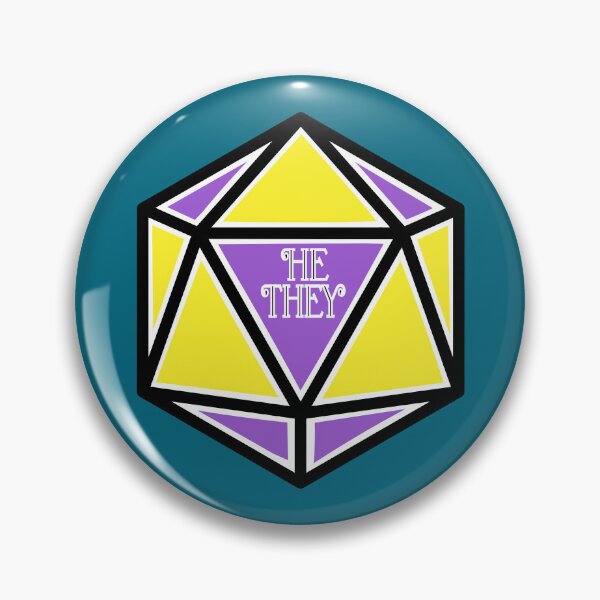 Item preview, Nonbinary Pronoun Pride D20 He/They designed and sold by BiOurPride.