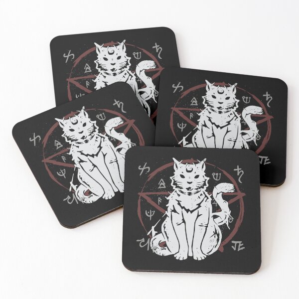 Artikelvorschau, Satan Katze Antichrist Luzifer Teufel 666 Occult Langarm T-Shirt entworfen und verkauft von RobertJayce.