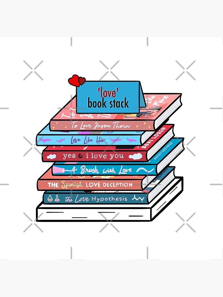 Love' Book Stack Art Board Print for Sale by bookshelfsketch