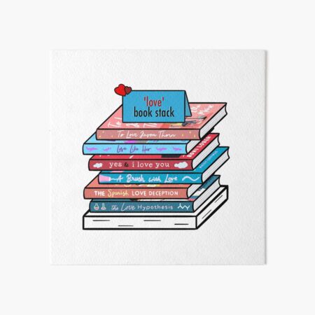 Ali Hazelwood book stack Art Board Print for Sale by