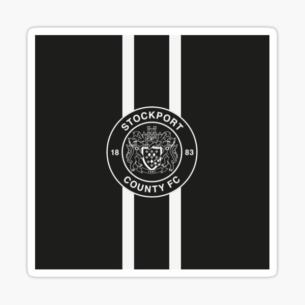 "Stockport County Black and White Badge" Sticker by stonkport Redbubble