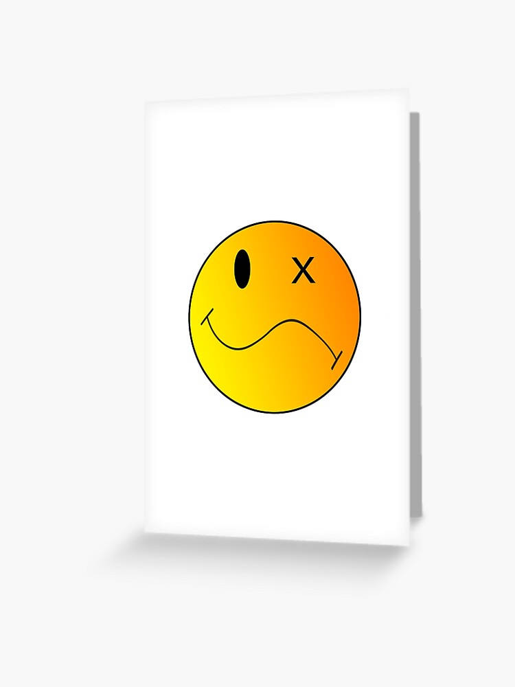 Half Dead Smiley Face Greeting Card By Smwoerner Redbubble