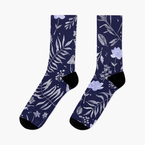 Item preview, Abstract Navy Floral Pattern designed and sold by cesartorresart.