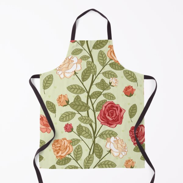 Aperçu de l'œuvre Motif vert esthétique, motif de fleurs, motif de fleurs rouges et vertes esthétiques créée et vendue par BeTheVibe.