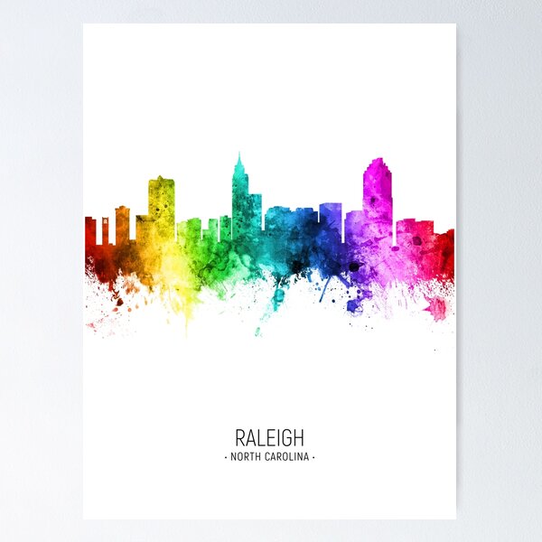 Item preview, Raleigh North Carolina Skyline designed and sold by ArtPrints.
