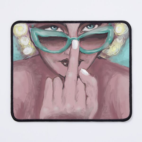 Item preview, Feisty girl, beachy girl, f.u, birdy, sun glasses, blue, naughty, blond afro girl,  girl power, designed and sold by Freedomworx.